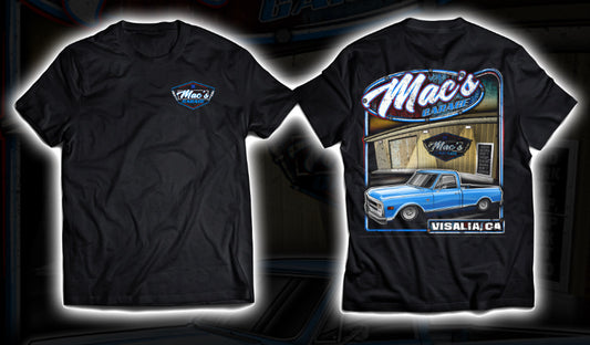 Mac’s Garage Shop T-Shirt